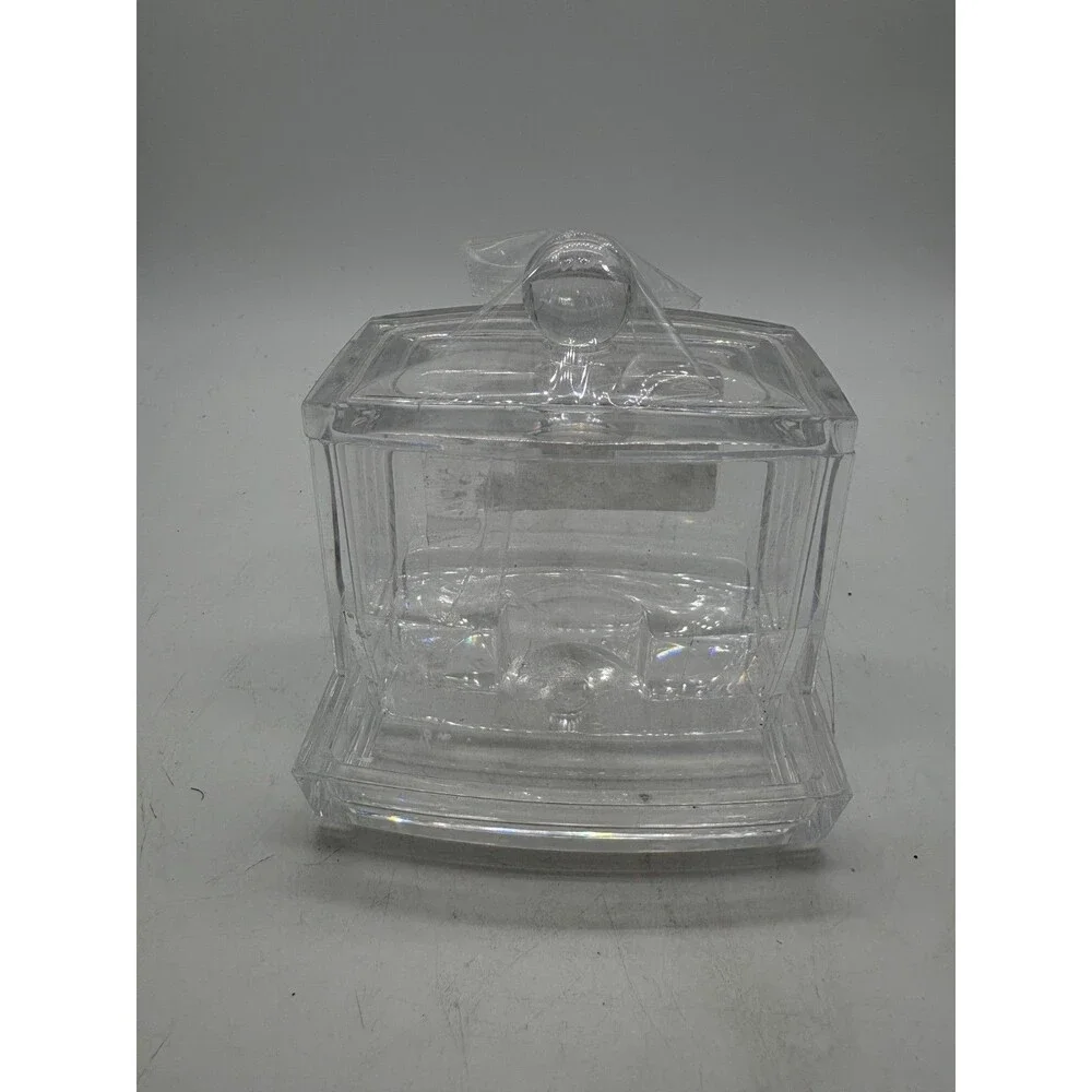 Cotton Swab Holder Organizer Clear Plastic Storage Box Chest Cosmetic